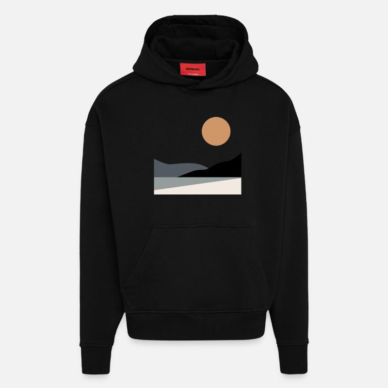 Abstrakte Landschaft - Hoodie- made by SPREAD  - SOLID BLACK