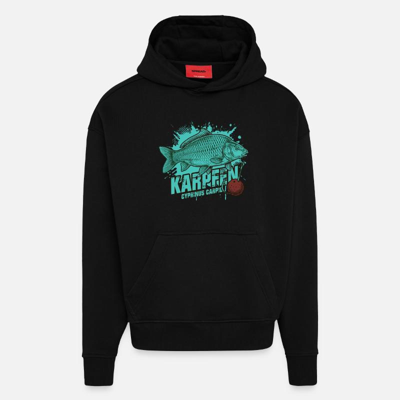 Karpfen – Der König des Sees - Hoodie- made by SPREAD  - SOLID BLACK