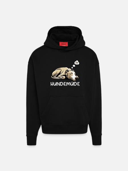 Hundemüde Whippet Windhund Whippets Whippethalter - Hoodie- made by SPREAD - SOLID BLACK