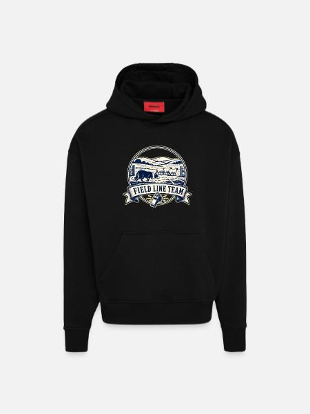 FIELD LINE TEAM Dog - Hoodie- made by SPREAD - SOLID BLACK