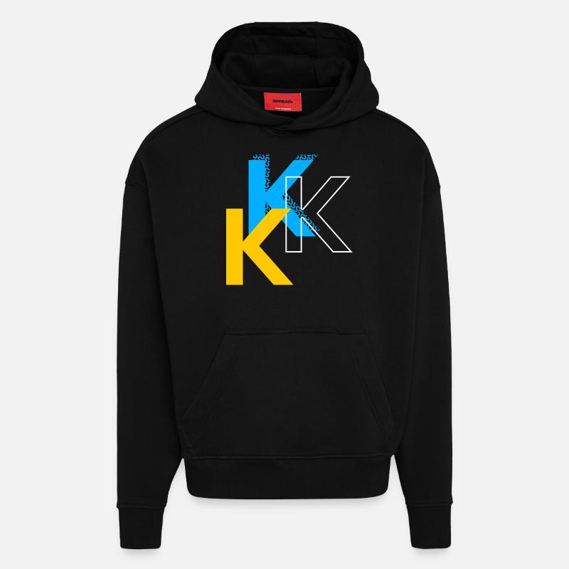 Buchstabe K - Hoodie- made by SPREAD  - SOLID BLACK