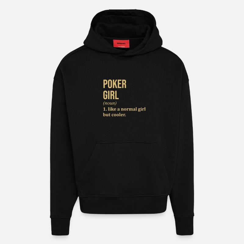 poker - Sweat à capuche bio épais oversize fabriqué en UE - SOLID BLACK
