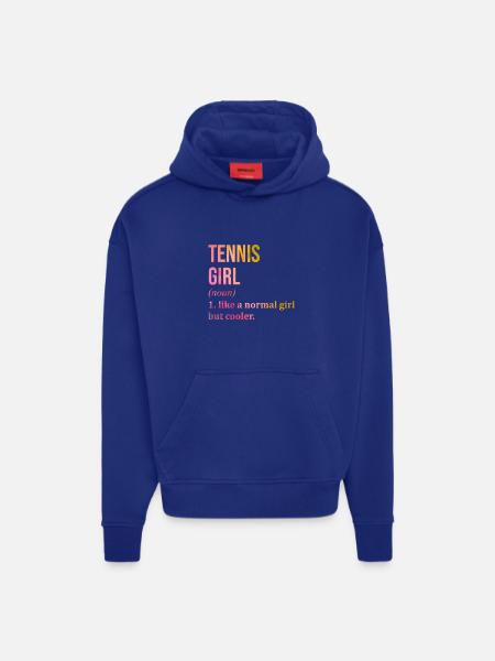 Tennis Tennis Tennis - Sweat à capuche bio épais oversize fabriqué en UE - SOLID BLACK