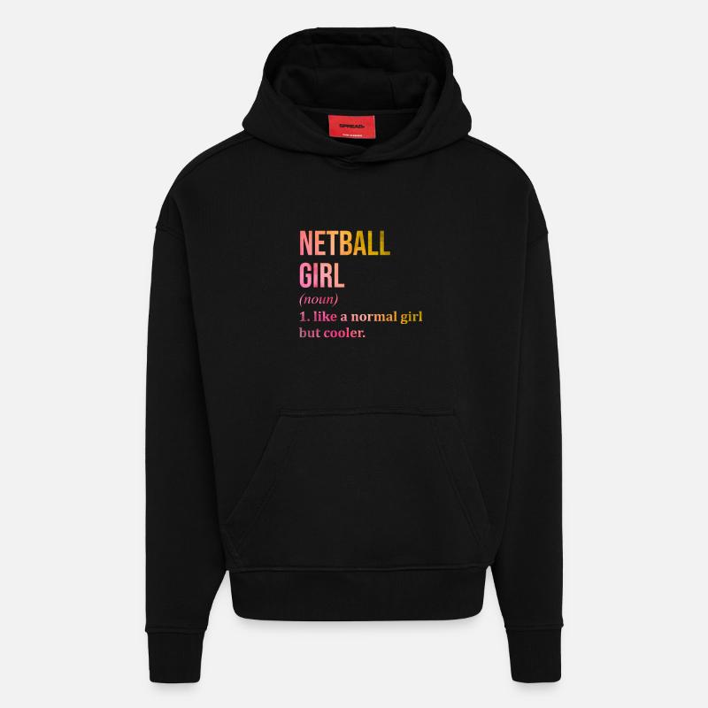 Netball - Sweat à capuche bio épais oversize fabriqué en UE - SOLID BLACK