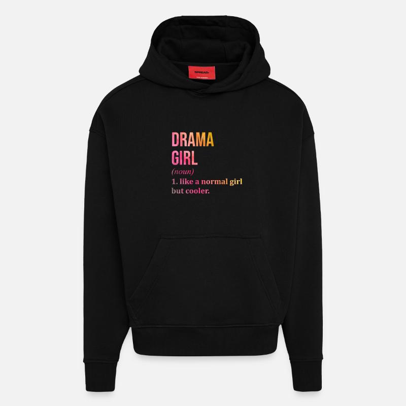 drame - Sweat à capuche bio épais oversize fabriqué en UE - SOLID BLACK