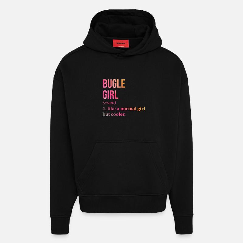 Bugle - Sweat à capuche bio épais oversize fabriqué en UE - SOLID BLACK