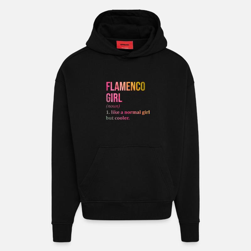 flamenco - Sweat à capuche bio épais oversize fabriqué en UE - SOLID BLACK