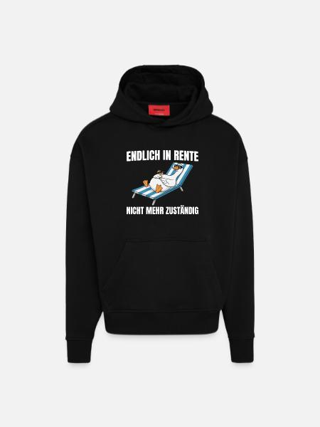 Pension Goose - Ikke længere ansvarlig pensionering - Heavyweight oversized organic hoodie made in EU - SOLID BLACK