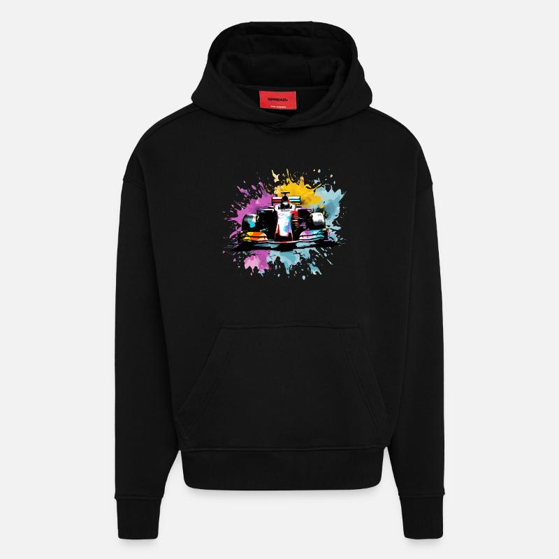 Bunte Splash Art Rush Rennfahrer-Rennen - Hoodie- made by SPREAD  - SOLID BLACK