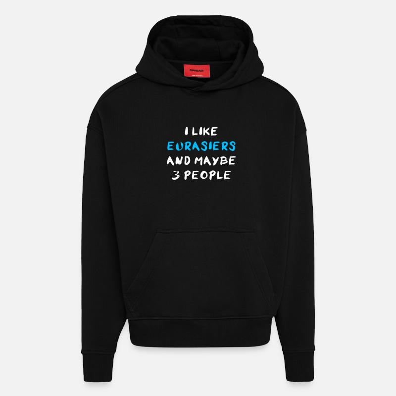 Eurasiens - Sweat à capuche bio épais oversize fabriqué en UE - SOLID BLACK