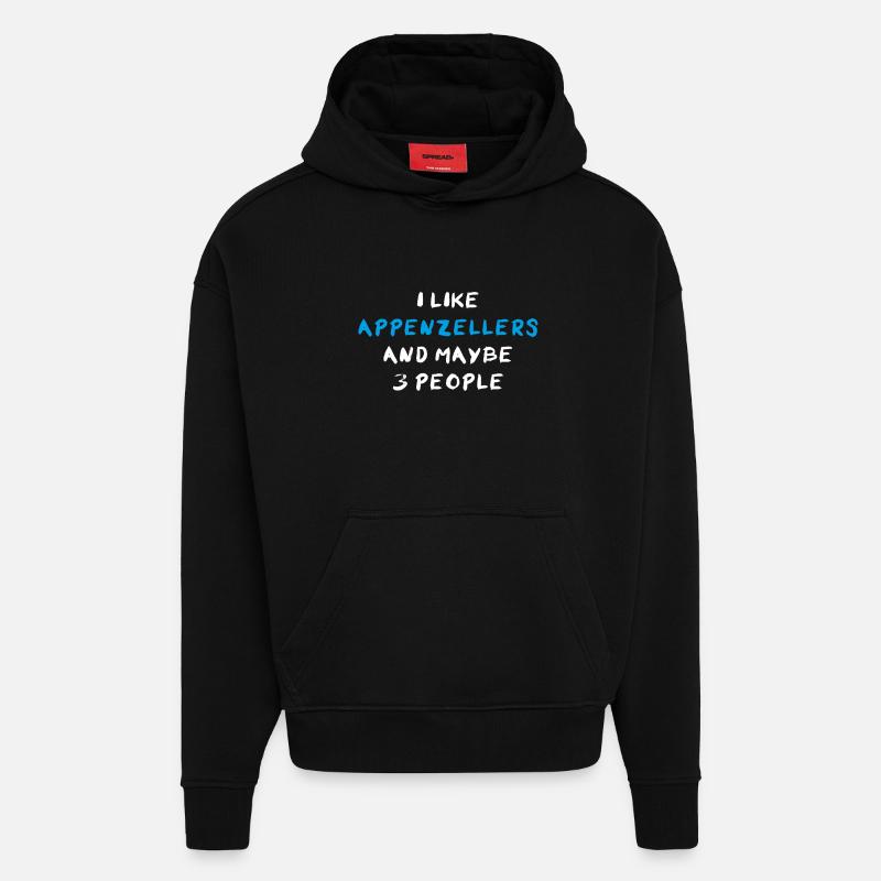 Bouvier d’Appenzeller - Sweat à capuche bio épais oversize fabriqué en UE - SOLID BLACK