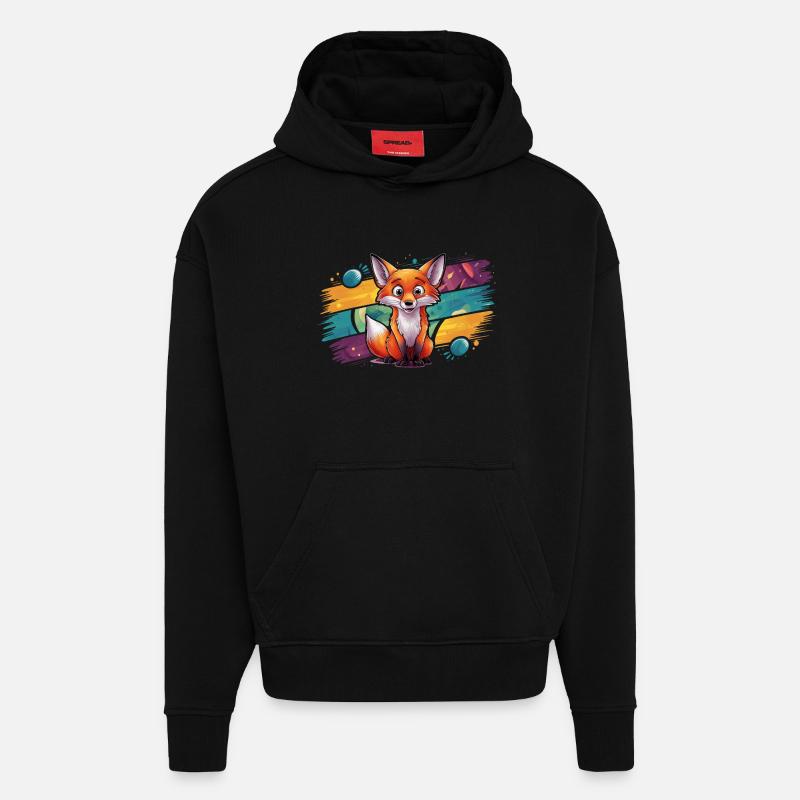 Fuchs - Illustration - Hoodie- made by SPREAD  - SOLID BLACK