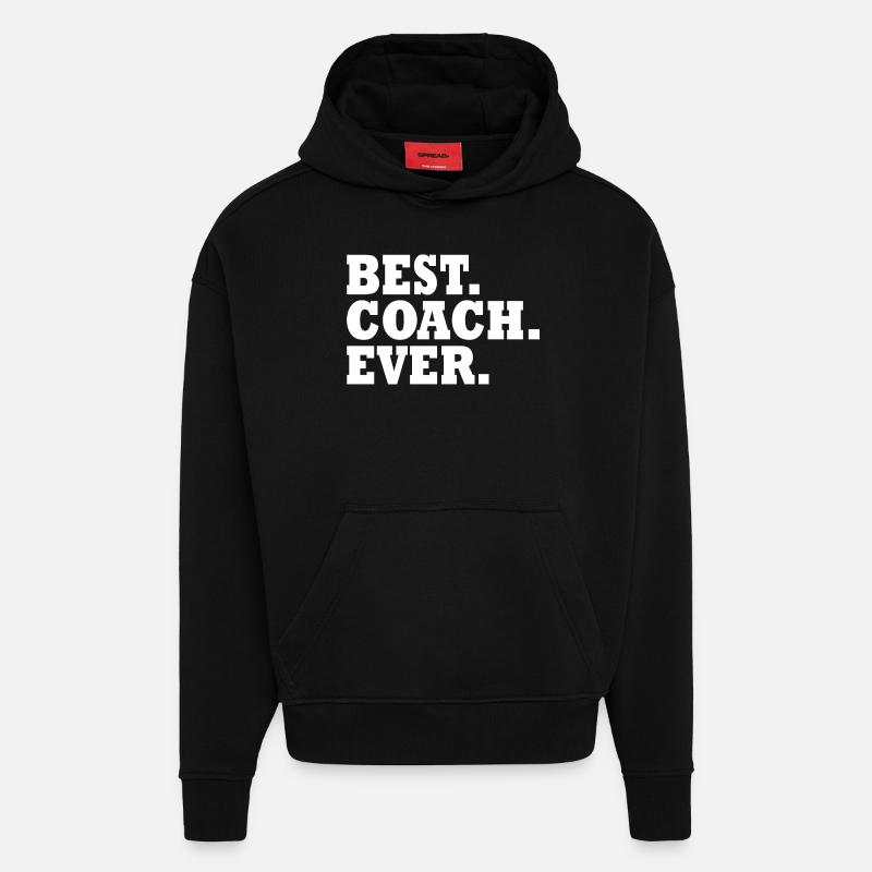Best coach ever - Sweat à capuche bio épais oversize fabriqué en UE - SOLID BLACK