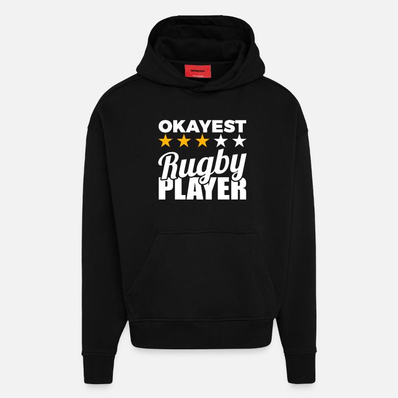 Witziger Rugbyspieler - Hoodie- made by SPREAD  - SOLID BLACK