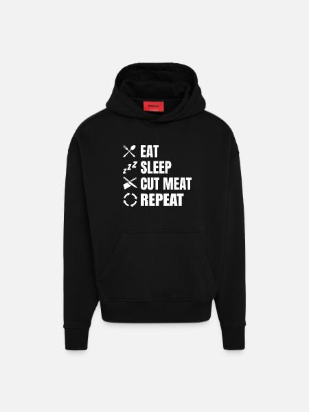 Eat, sleep, butchers, repeat - Hoodie- made by SPREAD - SOLID BLACK