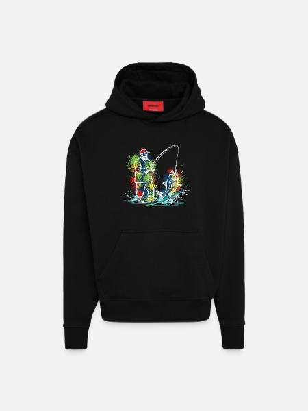 Fischerlegende Fischerfisch - Hoodie- made by SPREAD  - SOLID BLACK
