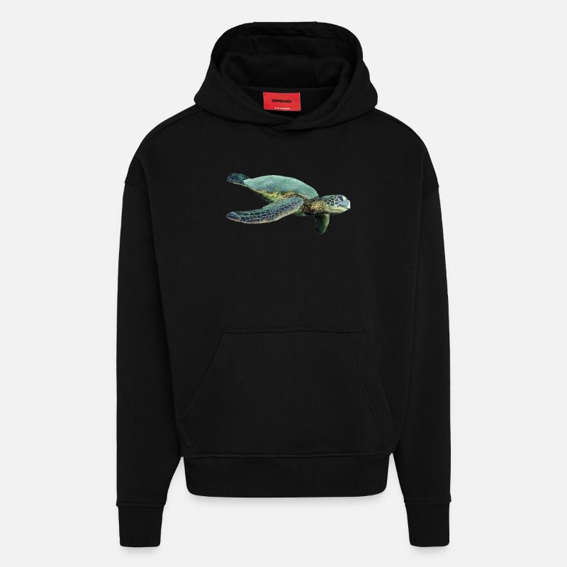 turtle schildkroete tiere animals6 - Hoodie- made by SPREAD - SOLID BLACK