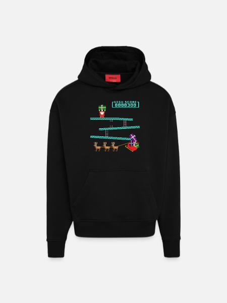 Santa Kong - Hoodie- made by SPREAD - SOLID BLACK