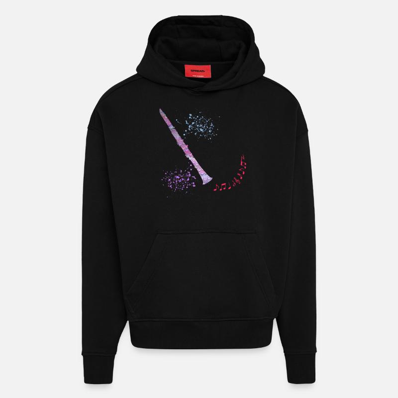 klarinette e 62 - Hoodie- made by SPREAD  - SOLID BLACK