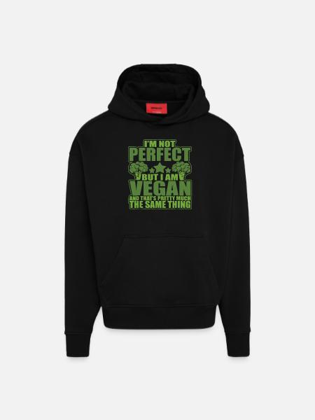 I Am A Vegan - Hoodie- made by SPREAD - SOLID BLACK