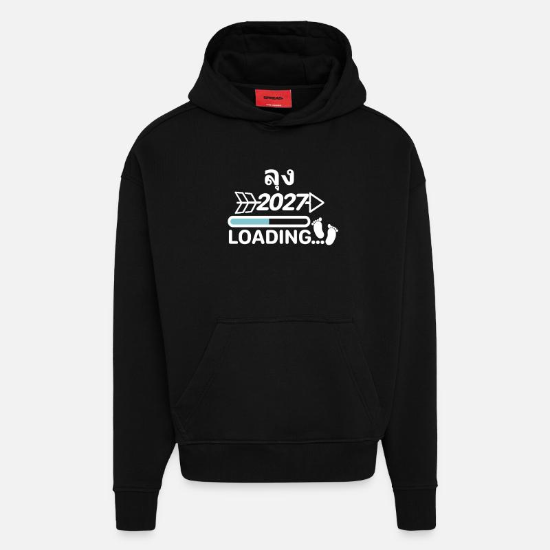 ลุง 2027 oncle thaï2027 - Sweat à capuche bio épais oversize fabriqué en UE - SOLID BLACK