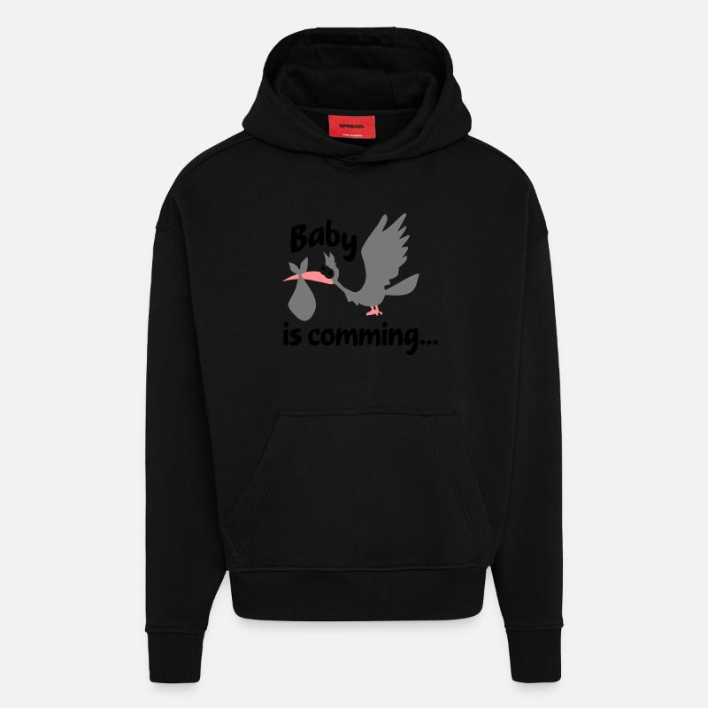 bébé - Sweat à capuche bio épais oversize fabriqué en UE - SOLID BLACK