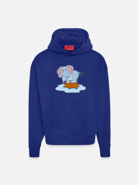 Elephant Water - Hoodie- made by SPREAD  - SOLID BLACK