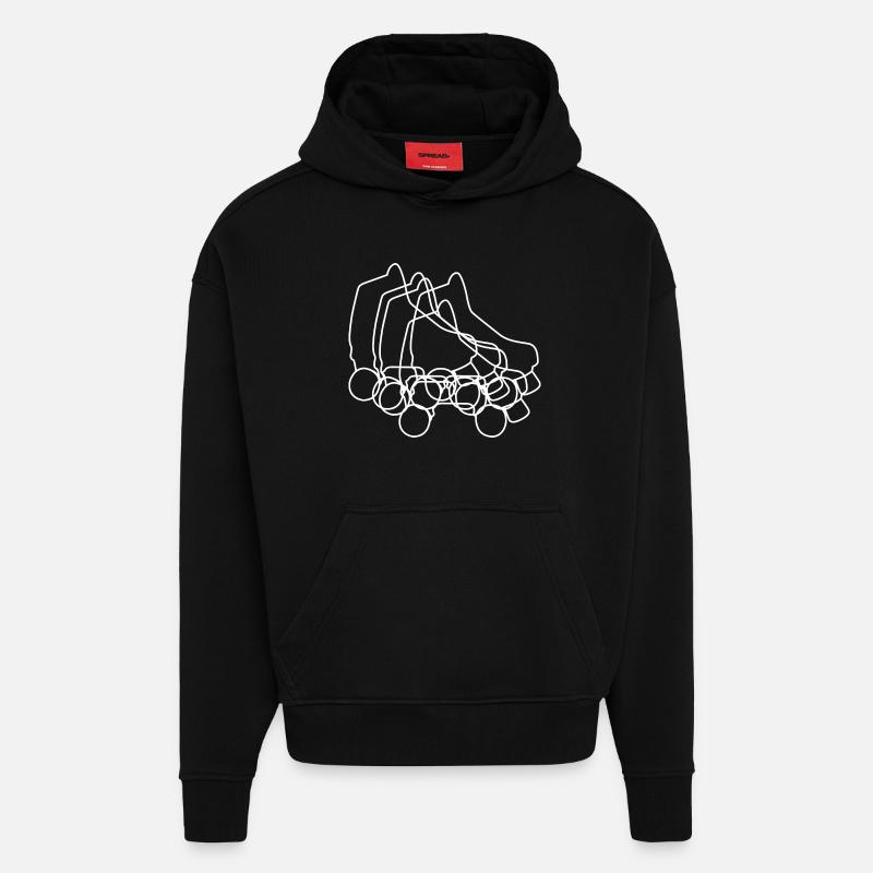 Roller Skates Drawing - Hoodie- made by SPREAD  - SOLID BLACK