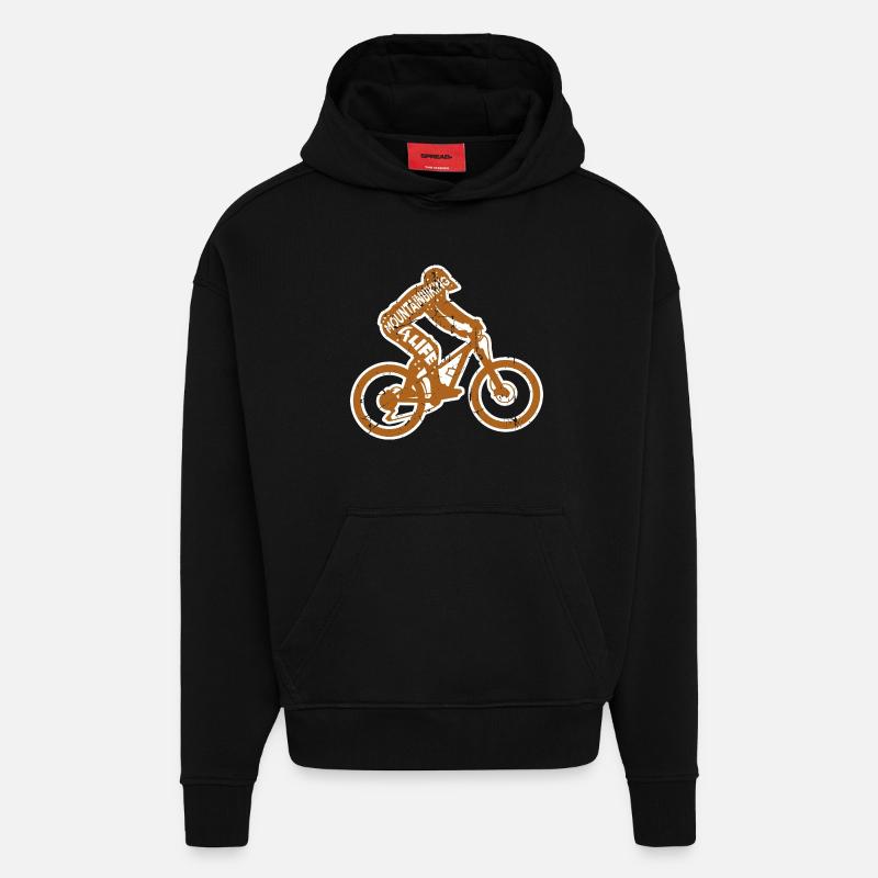 Dicton de vététiste - Sweat à capuche bio épais oversize fabriqué en UE - SOLID BLACK