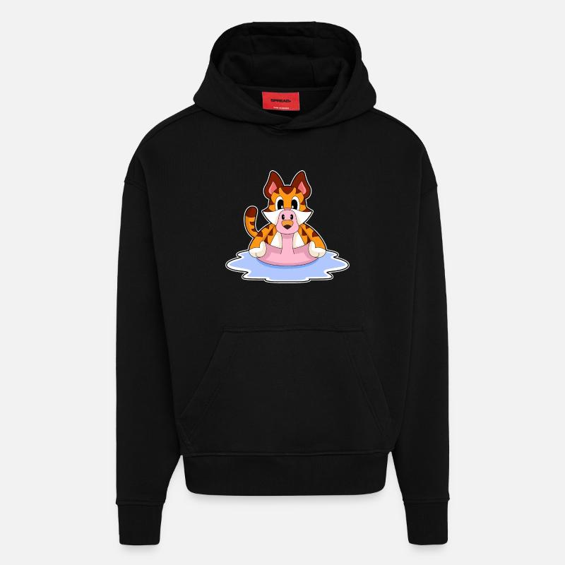 Tiger Flamingo - Hoodie- made by SPREAD  - SOLID BLACK