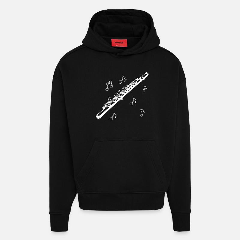 Flûte - Sweat à capuche bio épais oversize fabriqué en UE - SOLID BLACK
