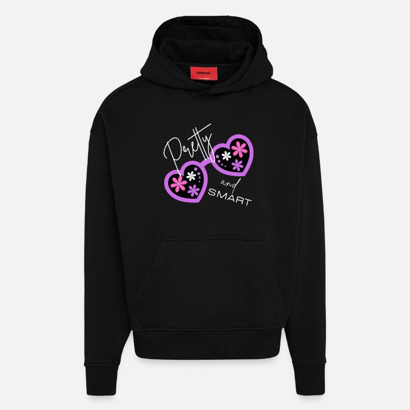 Pretty & Smart - Playful Design - Hoodie- made by SPREAD  - SOLID BLACK
