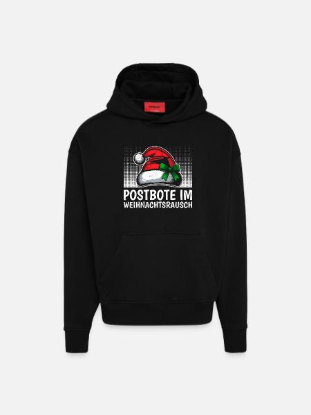 POSTBOTE IM WEIHNACHTSRAUSCH Lustiges - Hoodie- made by SPREAD - SOLID BLACK