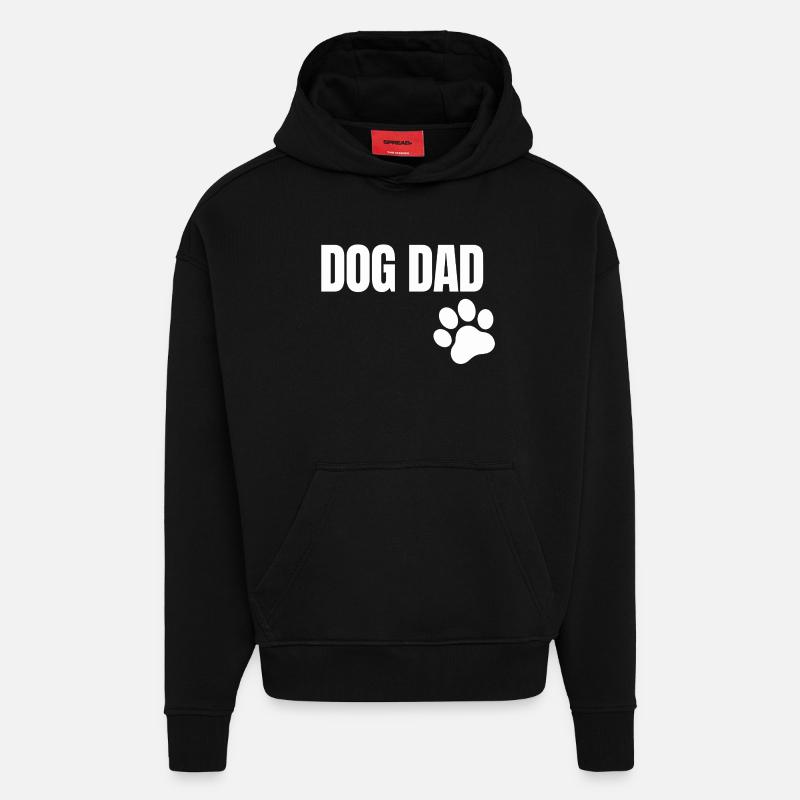 Dog Dad – Hunde Design - Sweat à capuche bio épais oversize fabriqué en UE - SOLID BLACK