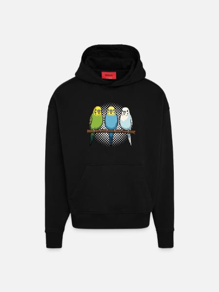 Budgerigars Budgie Owners Budgies - Hoodie- made by SPREAD - SOLID BLACK