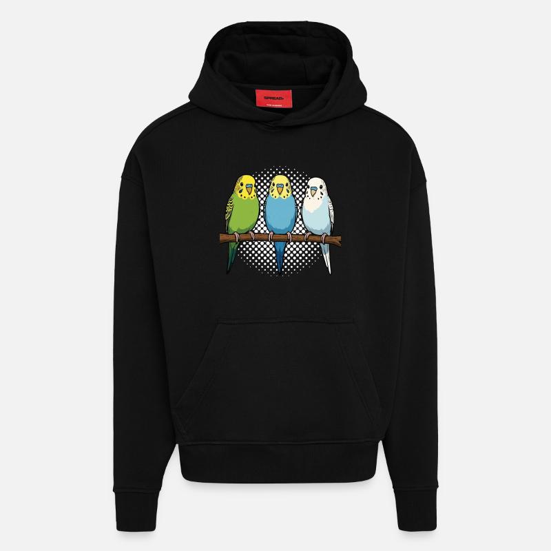 Budgerigars Budgie Owners Budgies - Hoodie- made by SPREAD  - SOLID BLACK
