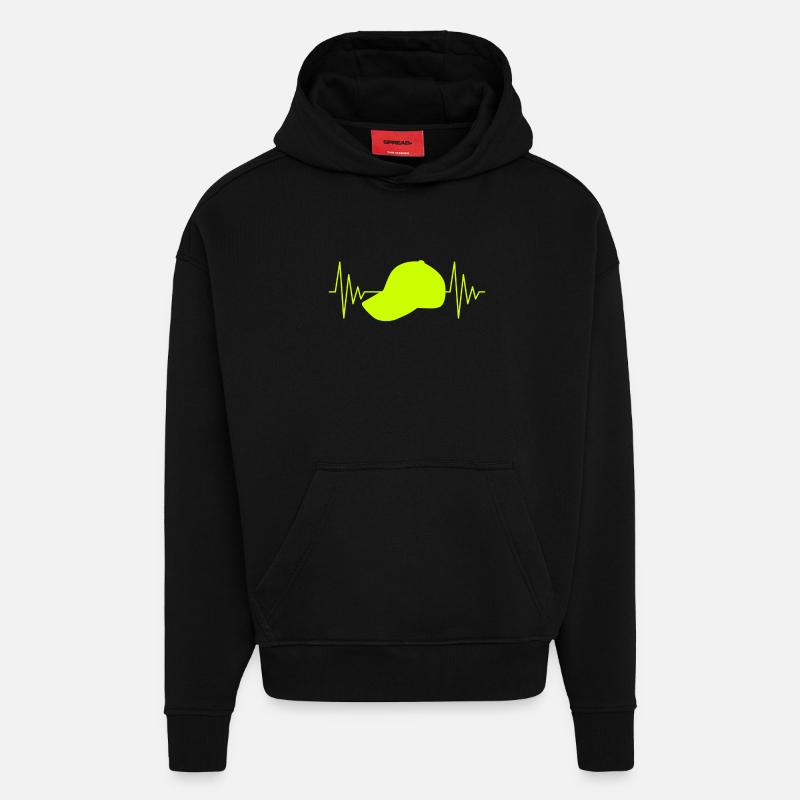 Mütze Herzschlag - Hoodie- made by SPREAD  - SOLID BLACK