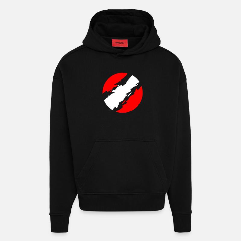Géorgie - Sweat à capuche bio épais oversize fabriqué en UE - SOLID BLACK