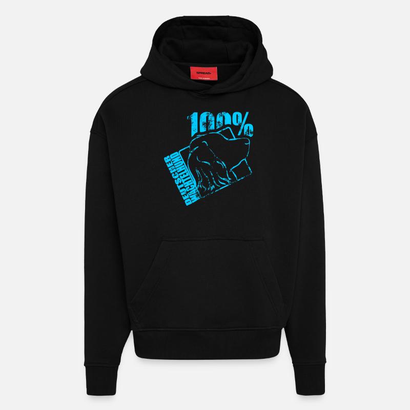 Cavalier King Charles Spaniel 100 - Sweat à capuche bio épais oversize fabriqué en UE - SOLID BLACK