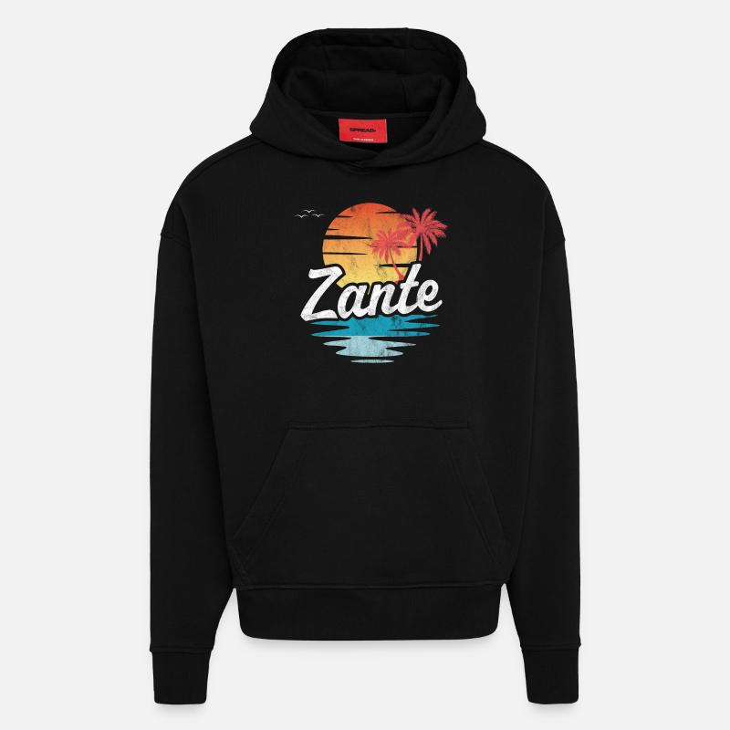 Zante - Sweat à capuche bio épais oversize fabriqué en UE - SOLID BLACK