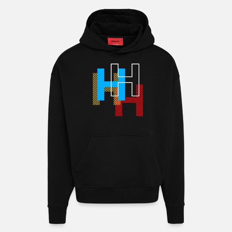 H Buchstabe - Hoodie- made by SPREAD  - SOLID BLACK