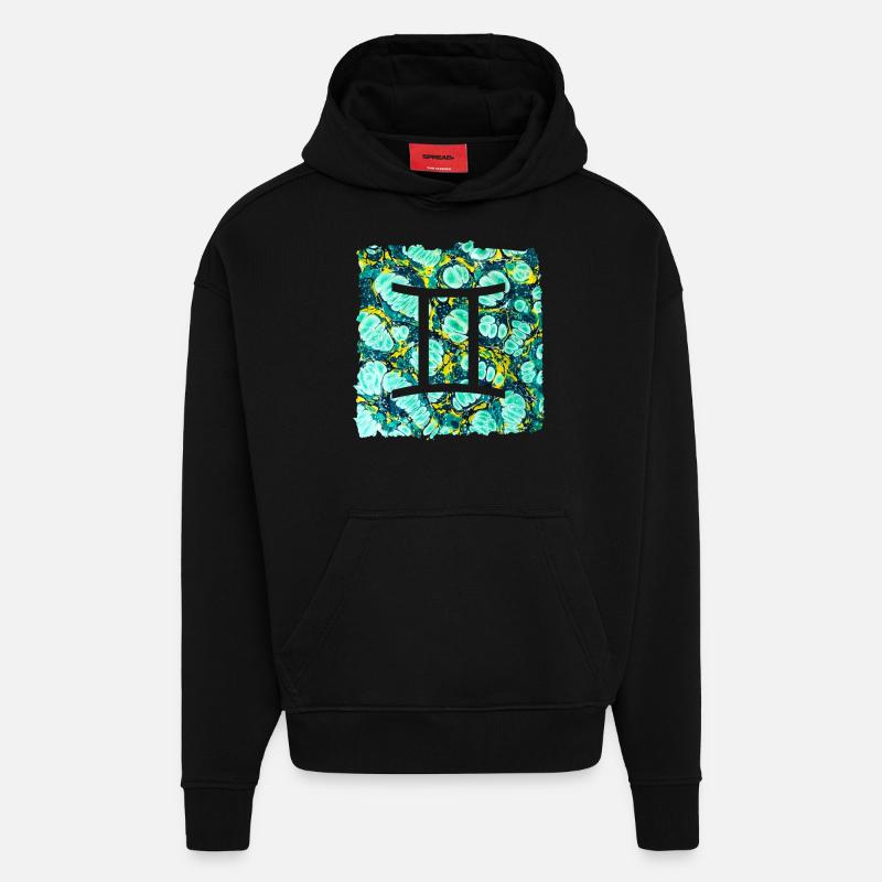 zwillinge e 241 - Hoodie- made by SPREAD - SOLID BLACK