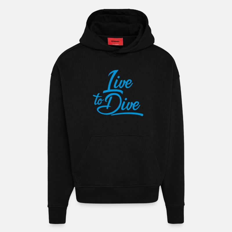 plongée - Sweat à capuche bio épais oversize fabriqué en UE - SOLID BLACK