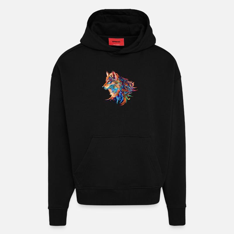 Loup - Sweat à capuche bio épais oversize fabriqué en UE - SOLID BLACK