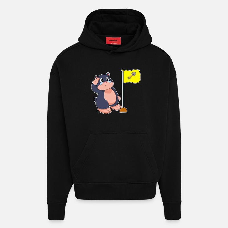 Mole flag - Hoodie- made by SPREAD - SOLID BLACK