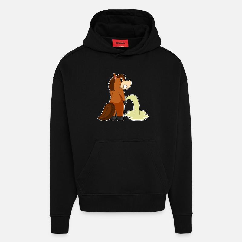 Pferd Toilette - Hoodie- made by SPREAD  - SOLID BLACK