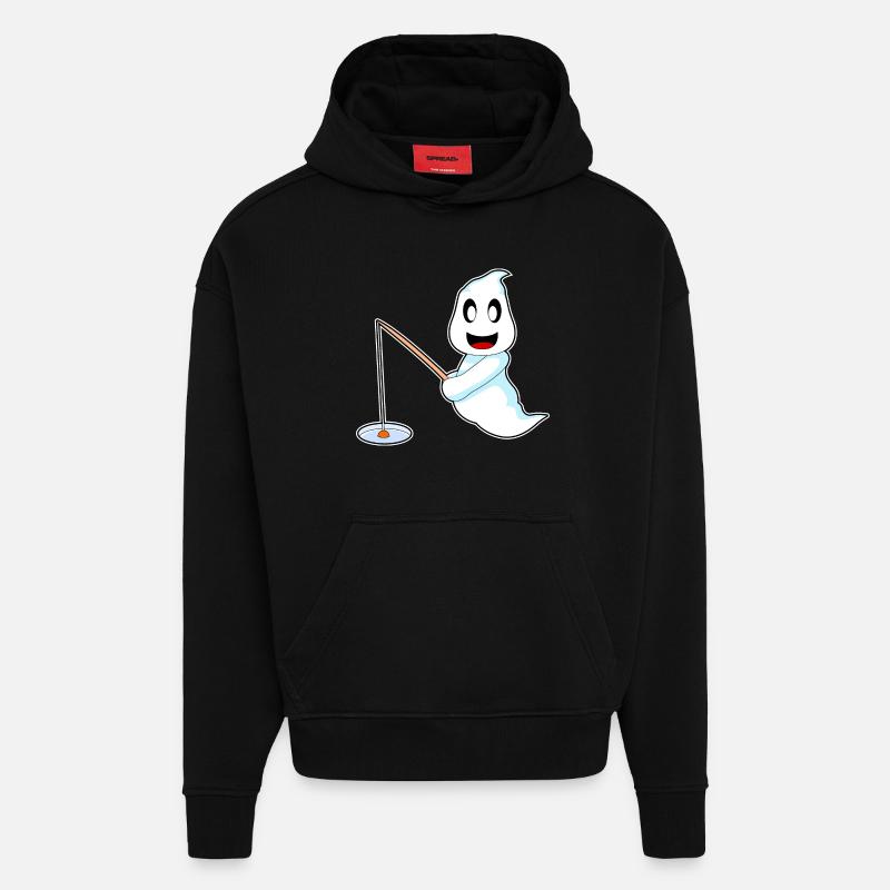 Geist Halloween Angler - Hoodie- made by SPREAD  - SOLID BLACK