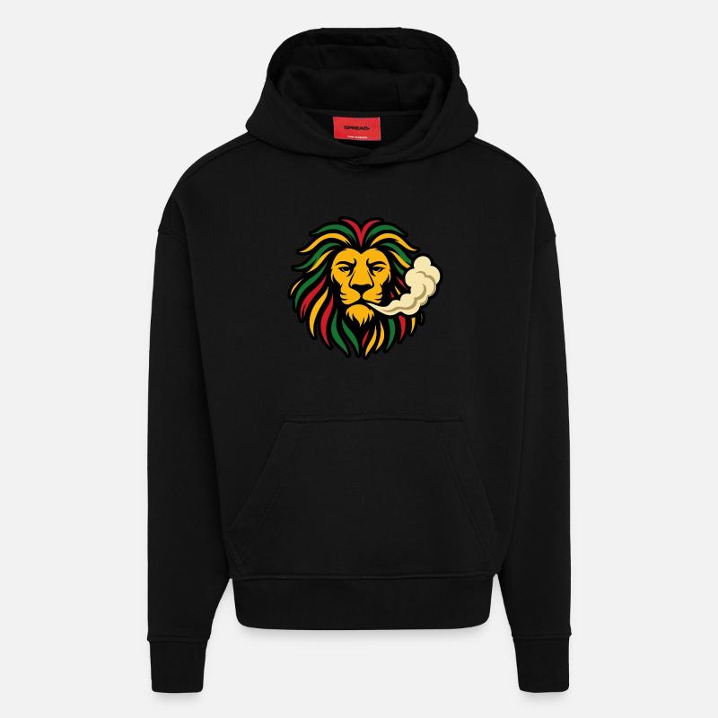Reggae Löwe Rasta Design - Hoodie- made by SPREAD  - SOLID BLACK