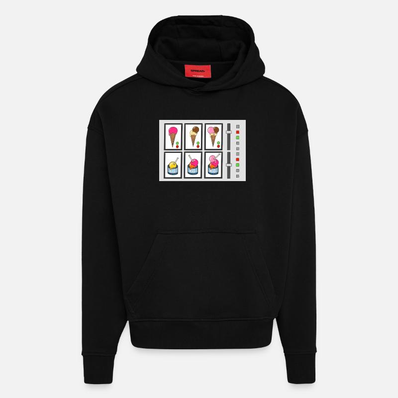 Machine à crème glacée - Sweat à capuche bio épais oversize fabriqué en UE - SOLID BLACK