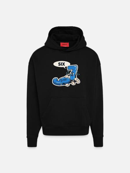 67 Six Seven Meme Christmas Italian meme - Hoodie- made by SPREAD  - SOLID BLACK
